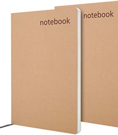 Notebooks College Ruled, Kraft Notebooks Journals for Writing, Soft Cover Notebook Journal for Women Men, Numbered Pages & Index, 5.5" x 8.1" for A5 Refillable Notebook Cover, Thick Paper, Lay Flat