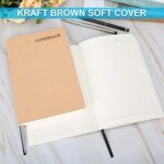 Notebooks College Ruled, Kraft Notebooks Journals for Writing, Soft Cover Notebook Journal for Women Men, Numbered Pages & Index, 5.5" x 8.1" for A5 Refillable Notebook Cover, Thick Paper, Lay Flat