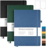 3 Pack Notebooks College Ruled, Hardcover Journaling Notebooks for Work, Lined Notebook Journal for Women Men, 192 Thick Paper, 7.5"x 10", B5 Large Notebook, Professional Business Notebook, Multicolor