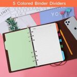 A5 Refill Paper, 200 Lined Pages, 5 Tabs Binder Divider, 160 PCS Index Tabs with Ruler, 2 PCS PVC Pockets, Binder Inserts for Refillable Planner Organizer