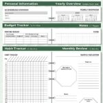 Planner, Weekly & Monthly Planner Lasts 365 Day, Refillable A5 Undated Planner with Tabs, Habit and Budget Tracker, Pockets, Bookmark, Thick Paper Large Leather Planner Notebook Organizer, Green