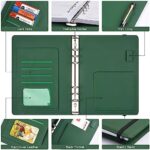 Planner, Weekly & Monthly Planner Lasts 365 Day, Refillable A5 Undated Planner with Tabs, Habit and Budget Tracker, Pockets, Bookmark, Thick Paper Large Leather Planner Notebook Organizer, Green