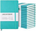 MALEDEN Leather Journal Notebook, 14 Pack Lined Notebook Journal for Women Men, Planner, Numbered Pages with Index Content, 100 GSM Thick Paper, Inner Pockets, A5 Hardcover Notebooks Bulk