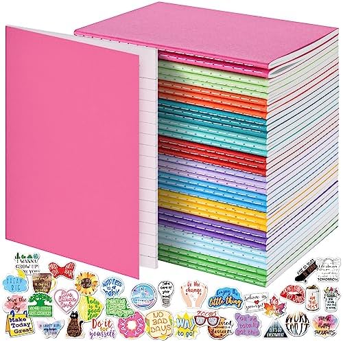 Small Notebooks, 36 Pack Journals with 36 Motivational Stickers, 60 Page Lined Journals for Writing, Pocket Notebook for Kids Party Favors, Student Gifts, Stocking Stuffers, Mini Journals Bulk